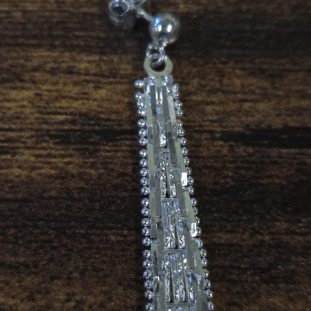 Riccio Sterling Silver Diamond Cut Earrings - Picture 2 of 5